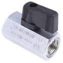 RS PRO Chrome Plated Brass Hydraulic Ball Valve ISO 228, 1/4 in Port Size, 30 bar Pressure, Brass Ball 486-277