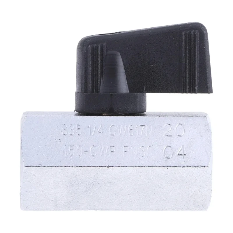 RS PRO Chrome Plated Brass Hydraulic Ball Valve ISO 228, 1/4 in Port Size, 30 bar Pressure, Brass Ball 486-277
