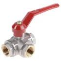 RS PRO Brass Threaded 3-Way Reduced Bore BSPP Ball Valve 3/4 in 25 bar Pressure 120°C Operating Temperature 486-328