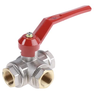 RS PRO Brass Threaded 3-Way Reduced Bore BSPP Ball Valve 3/4 in 25 bar Pressure 120°C Operating Temperature 486-328
