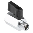 RS PRO Chrome Plated Brass Hydraulic Ball Valve 1/4 in 2 Ports ISO 228 30 bar 486-334