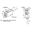 Omron Diffuse Photoelectric Sensor, Block Style, 2 m Detection Range, PNP Output, IP67, Die Cast Zinc Housing E3S-CD12 2M
