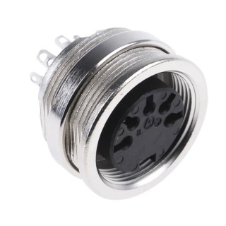Amphenol Industrial C 091 A 5 Pole Straight M16 DIN Socket Panel Mount Female 4A 100V IP40 T 3363 010