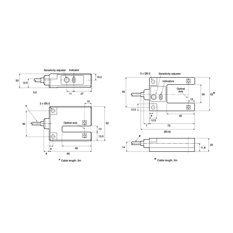 Omron Through Beam Photoelectric Sensor Fork Sensor 30 mm Detection Range PNP Output IP67 Metal Housing E3S-GS3B4