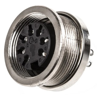 Amphenol Industrial DIN Socket, C 091 A 7 Pole Straight M16 Panel Mount Female, 4A, 100V, IP40, Screw Lock T3487000