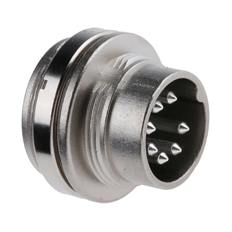 Amphenol Industrial C 091 A 7 Pole Straight M16 DIN Plug 100V 4A Brass Housing Silver Plating T3486000