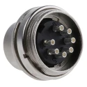 Amphenol Industrial C 091 A 7 Pole Straight M16 DIN Plug 100V 4A Brass Housing Silver Plating T3486000