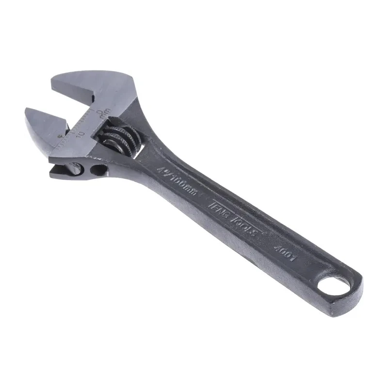 Teng Tools Adjustable Wrench 17 mm Jaw Capacity 100 mm Length Metal Handle 4001