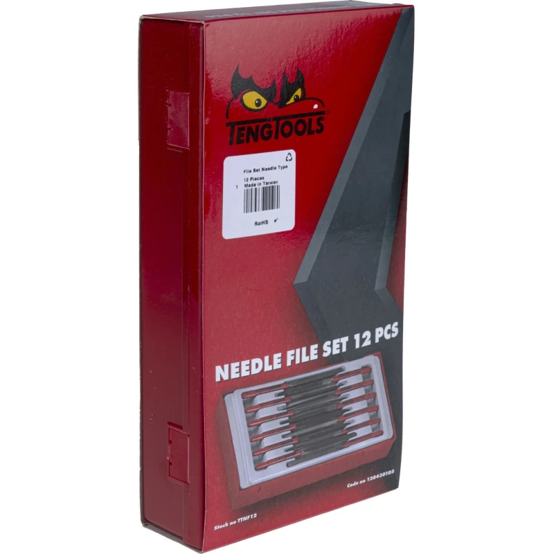 Teng Tools 12 Piece Needle File Set 50 mm Length Handle Included TTNF12
