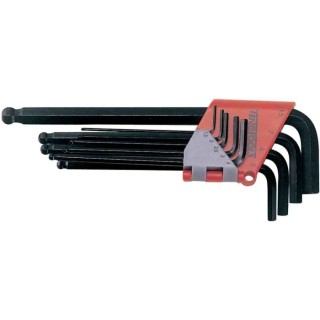 Teng Tools 9 Piece L Metric Hex Key Set Black Finish Chrome Vanadium Steel 1.5 to 10 mm 1479MMA
