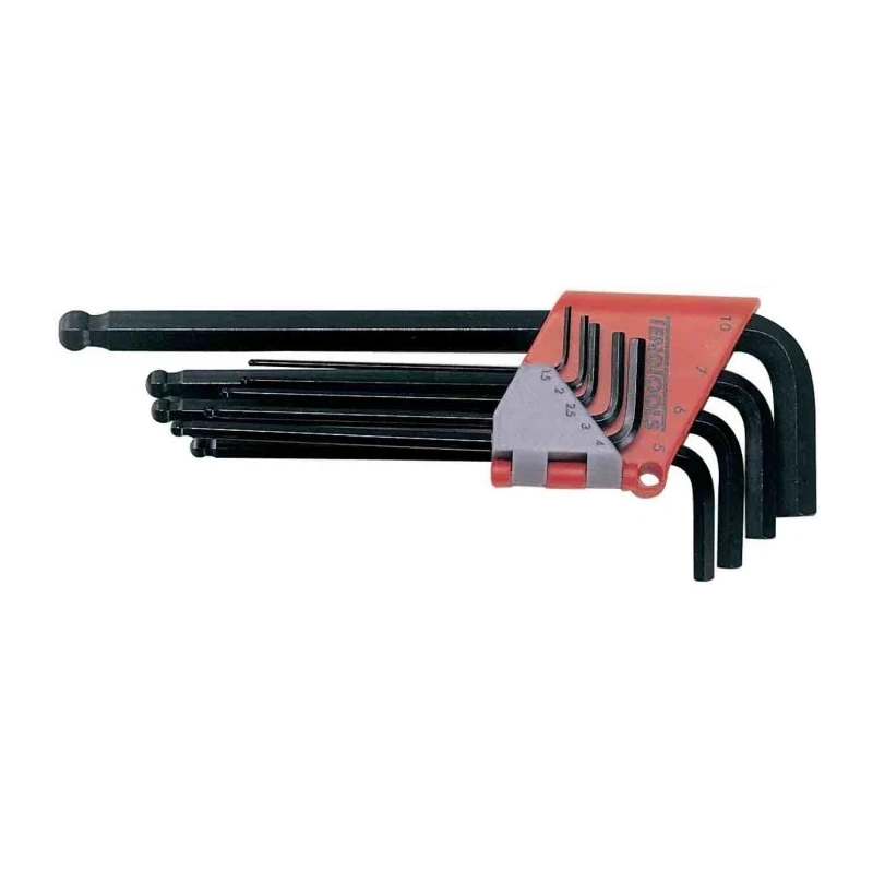 Teng Tools 9 Piece L Metric Hex Key Set Black Finish Chrome Vanadium Steel 1.5 to 10 mm 1479MMA