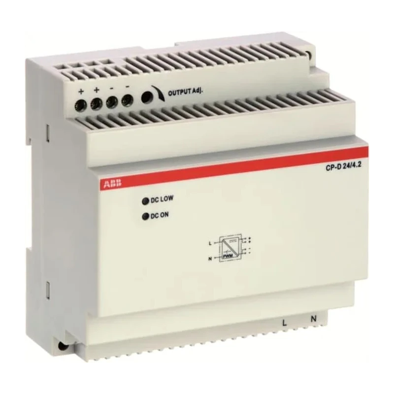 ABB CP-D Switched Mode DIN Rail Power Supply 240V AC/DC Input 24V DC 4.2A Output 100W 1SVR427045R0400 - CP-D 24/4.2