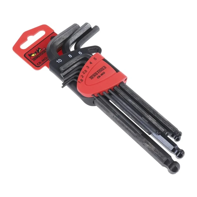 Teng Tools 9 Piece L Metric Hex Key Set, Hex Size 1.5 to 10 mm 1499MM