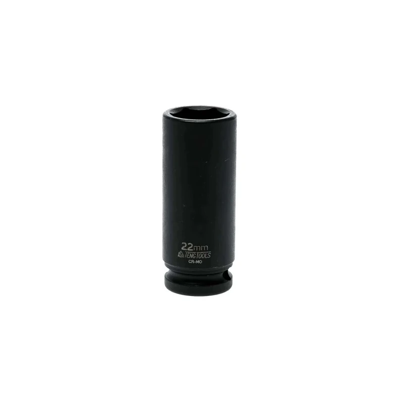 Teng Tools 22 mm 12.7 mm Drive 6 Point Impact Socket, Chrome Molybdenum Steel Black Phosphate Finish 920622N