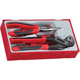 Teng Tools 4-Piece Plier Set with Water Pump, Combination, Long Nose, and Side Cutter TT440-T
