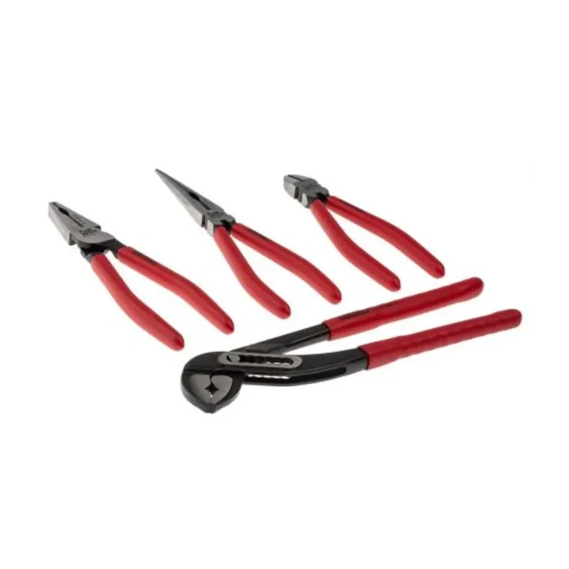 Teng Tools 4-Piece Plier Set with Water Pump Plier, Side Cutter, Long Nose Plier, Combination Plier TT440