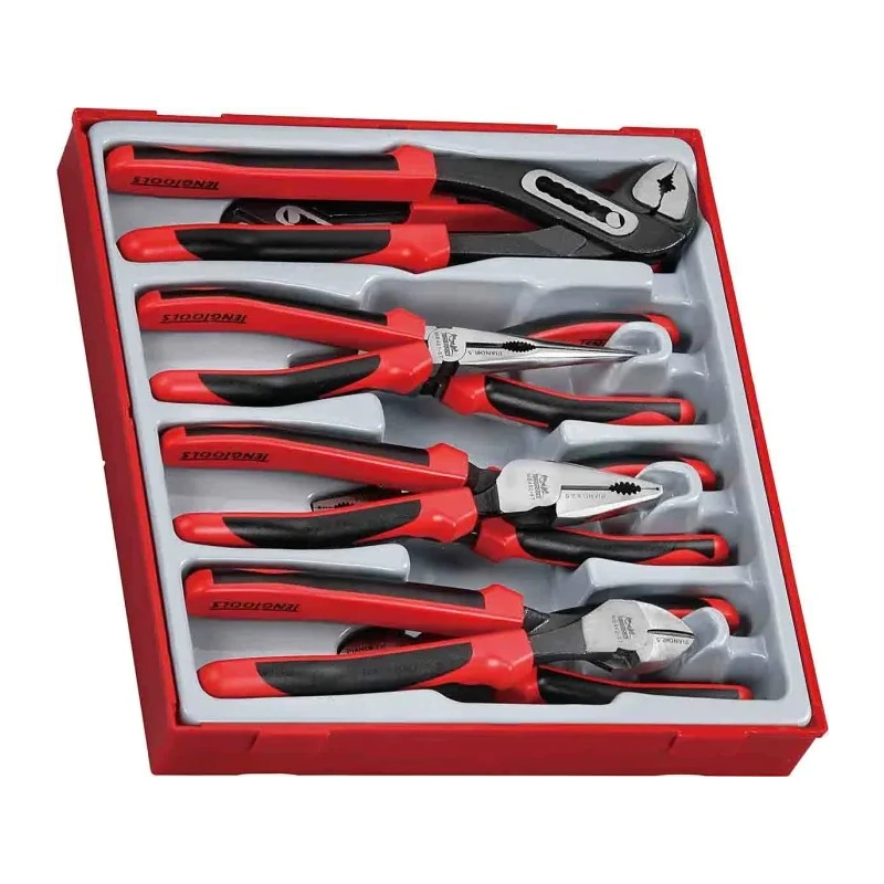 Teng Tools 8-Piece Plier Set with Water Pump, Long Nose, Combination, and Side Cutter Pliers TTD441-T