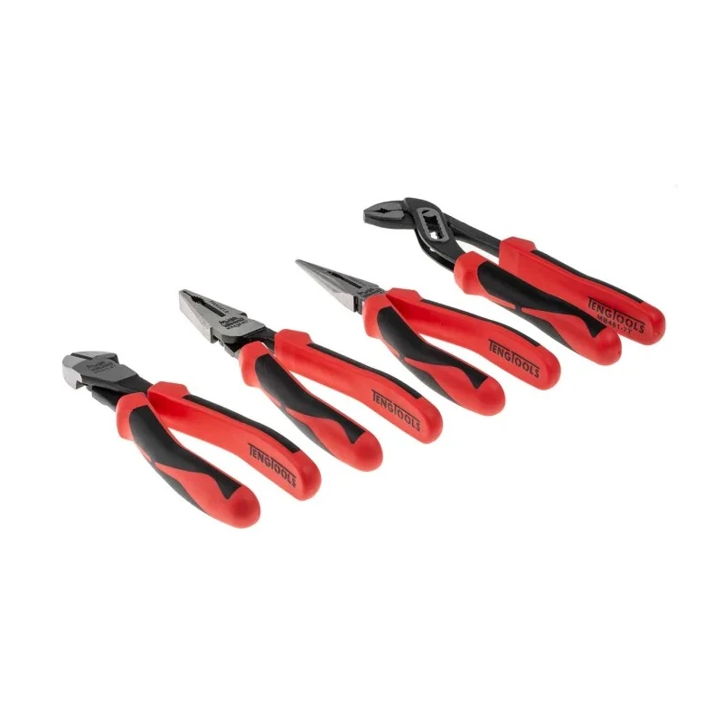Teng Tools 8-Piece Plier Set with Water Pump, Long Nose, Combination, and Side Cutter Pliers TTD441-T