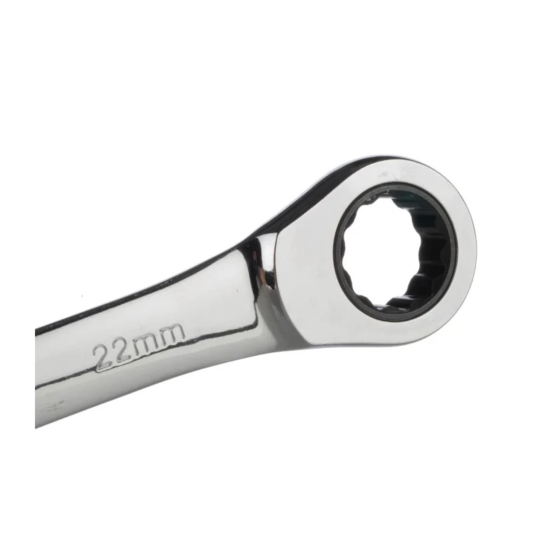 RS PRO Combination Ratchet Spanner 22 mm Chrome Vanadium Steel Chrome Finish ANSI b.107.6 487-040