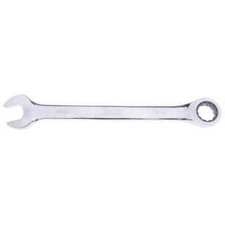 RS PRO Combination Ratchet Spanner 19 mm, 250mm Overall Length Chrome Vanadium Steel Chrome Finish 487-044