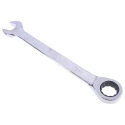 RS PRO Combination Ratchet Spanner 19 mm, 250mm Overall Length Chrome Vanadium Steel Chrome Finish 487-044