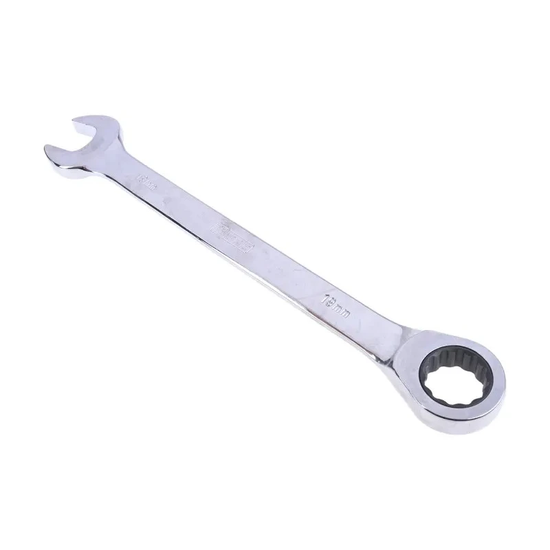 RS PRO Combination Ratchet Spanner 19 mm, 250mm Overall Length Chrome Vanadium Steel Chrome Finish 487-044