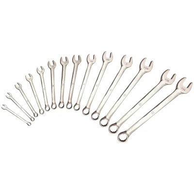 RS PRO 14-Piece Chrome Vanadium Steel Imperial Combination Spanner Set with Sizes 5/8 in to 1-1/4 in 487-078