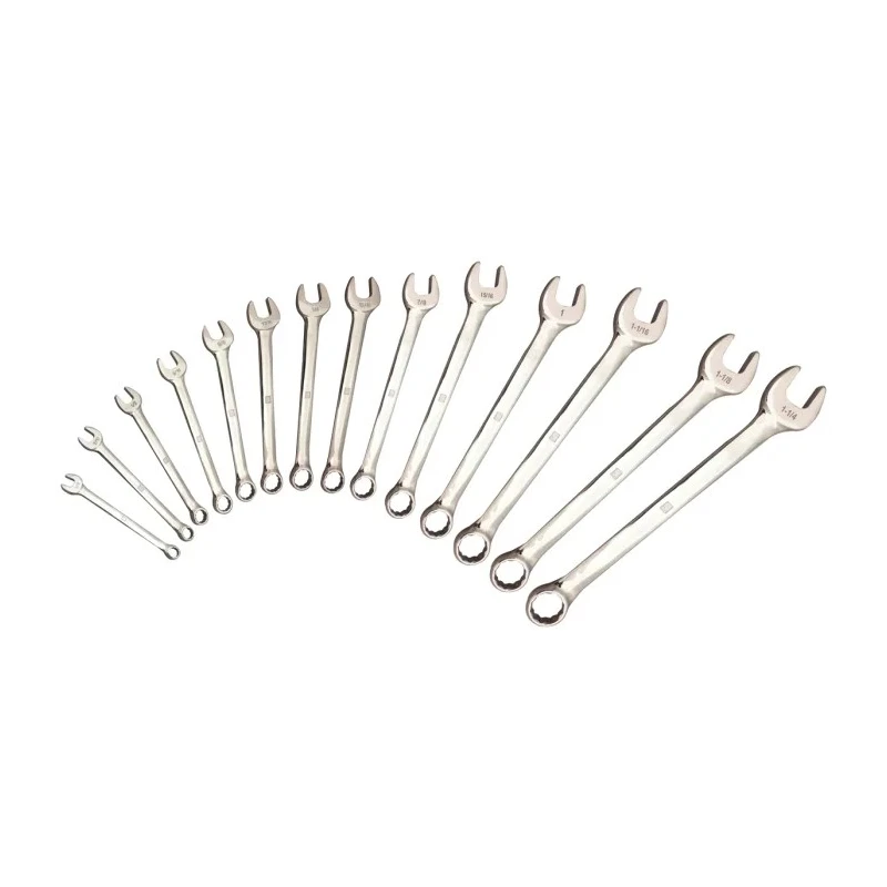 RS PRO 14-Piece Chrome Vanadium Steel Imperial Combination Spanner Set with Sizes 5/8 in to 1-1/4 in 487-078