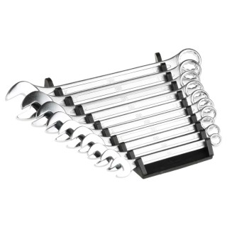 RS PRO 10-Piece Chrome Vanadium Steel Spanner Set, Metric Sizes 8 To 19 mm, Chrome Finish 487-084