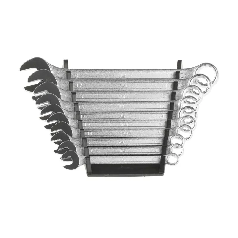 RS PRO 10-Piece Chrome Vanadium Steel Spanner Set, Metric Sizes 8 To 19 mm, Chrome Finish 487-084