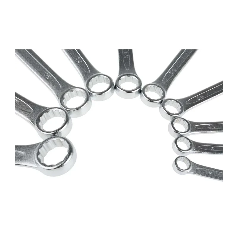 RS PRO 10-Piece Chrome Vanadium Steel Spanner Set, Metric Sizes 8 To 19 mm, Chrome Finish 487-084