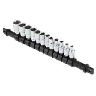RS PRO 12-Piece 1/4 in Standard Socket Set Chrome Vanadium Steel Chrome Finish 487-113