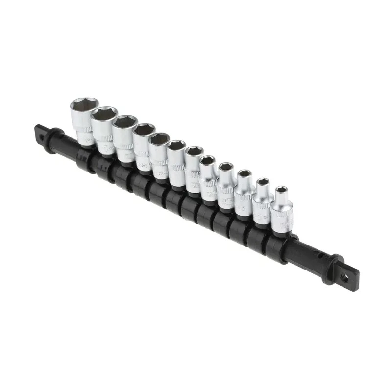 RS PRO 12-Piece 1/4 in Standard Socket Set Chrome Vanadium Steel Chrome Finish 487-113