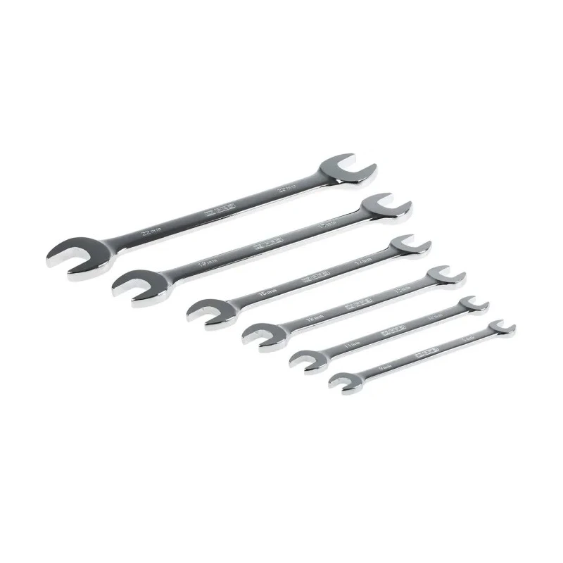 RS PRO 6-Piece Metric Open End Spanner Set Chrome Vanadium Steel 6 Double-Ended Sizes 487-088