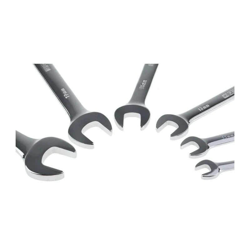 RS PRO 6-Piece Metric Open End Spanner Set Chrome Vanadium Steel 6 Double-Ended Sizes 487-088