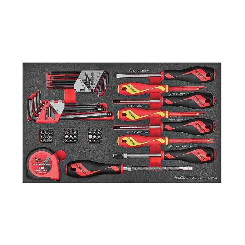 Teng Tools 54-Piece Slotted Hex Screwdriver Set TEFMD54