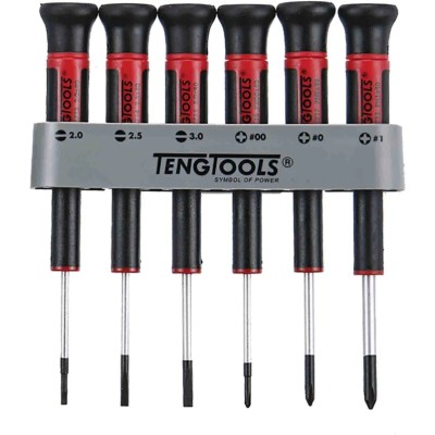 Teng Tools Precision Flat Tip 6-Piece Mini Screwdriver Set MDM706