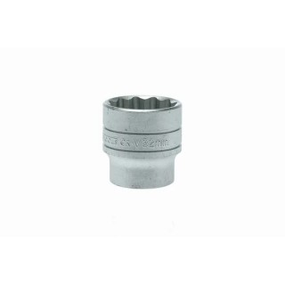 Teng Tools 1/2 in Drive 32 mm 12 Point Bi-Hexagon Socket Satin Finish, 43mm Overall Length M120532-C