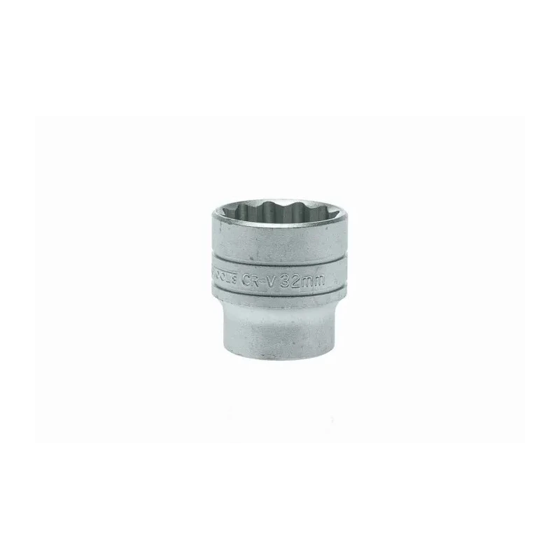 Teng Tools 1/2 in Drive 32 mm 12 Point Bi-Hexagon Socket Satin Finish, 43mm Overall Length M120532-C