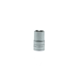 Teng Tools 1/2 in Drive 14 mm 6 Point Bi-Hexagon Chrome Vanadium Socket 38mm Overall Length M1205146-C
