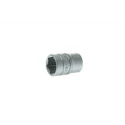 Teng Tools 1/2 in Drive 19 mm 6 Point Bi-Hexagon Socket, Satin Finish, 38mm Overall Length M1205196-C
