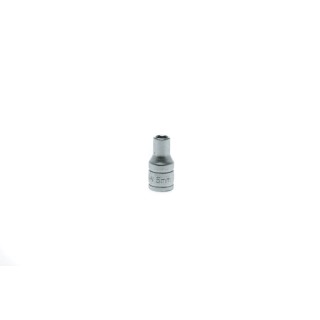 Teng Tools 1/4 in Drive 5 mm 6 Point Hex Socket, Satin Finish, Chrome Vanadium Steel, 25mm Overall Length M140505-C