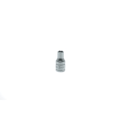 Teng Tools 1/4 in Drive 5 mm 6 Point Hex Socket, Satin Finish, Chrome Vanadium Steel, 25mm Overall Length M140505-C