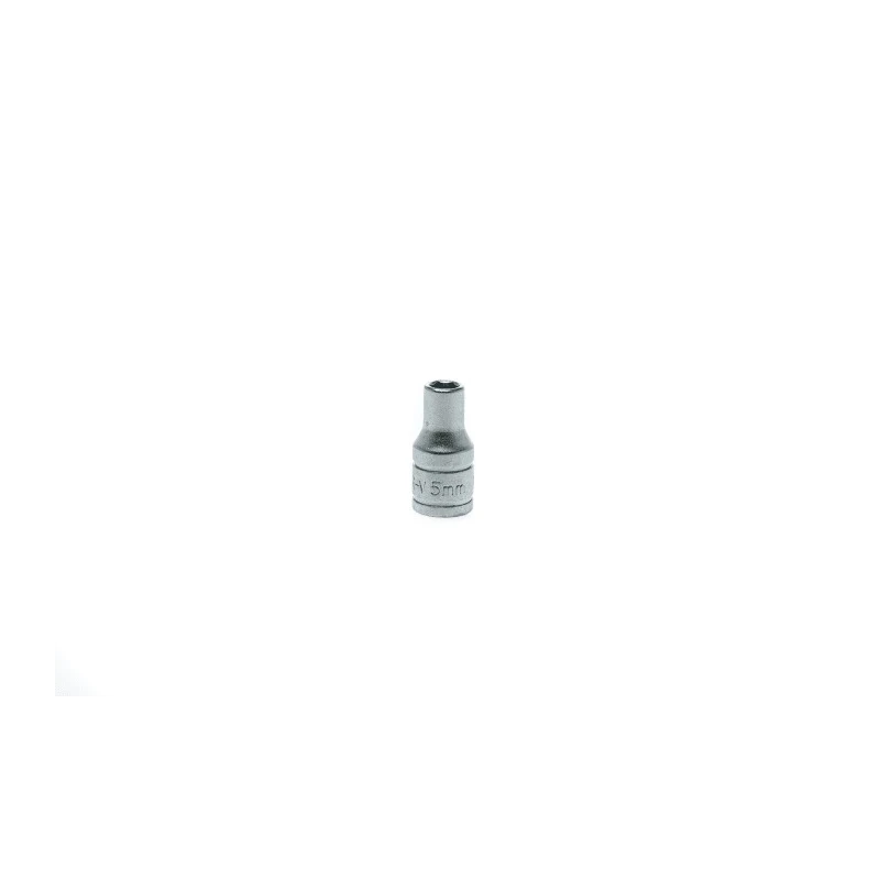 Teng Tools 1/4 in Drive 5 mm 6 Point Hex Socket, Satin Finish, Chrome Vanadium Steel, 25mm Overall Length M140505-C