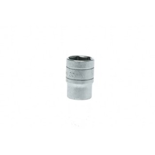 Teng Tools 1/2 in Drive 20 mm 6 Point Bi-Hexagon Socket, Satin Finish, 38mm Overall Length M1205206-C