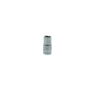Teng Tools 1/4 in Drive 7 mm 6 Point Hex Socket with Satin Finish, Chrome Vanadium Steel, 25mm Overall Length M140507-C