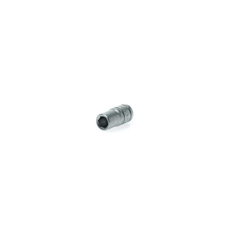 Teng Tools 1/4 in Drive 7 mm 6 Point Hex Socket with Satin Finish, Chrome Vanadium Steel, 25mm Overall Length M140507-C