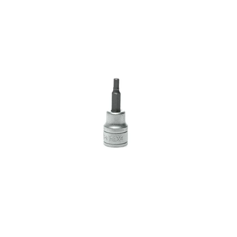 Teng Tools 3/8 in Drive 4 mm Square Bit Socket Chrome Finish Alloy Steel DIN 7422 M381504-C