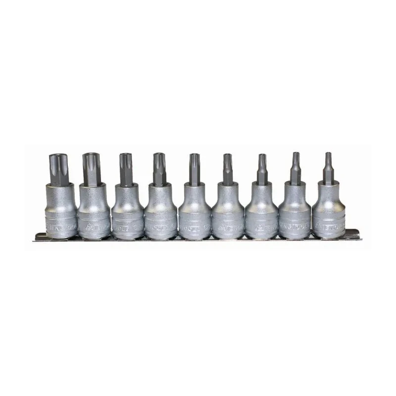 Teng Tools 9-Piece 1/2 in Drive Bit Socket Set Chrome Vanadium Steel Satin Finish M1213TPX