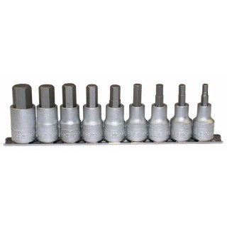 Teng Tools 9-Piece 1/2 in Hexagon Socket Set Chrome Vanadium Steel Satin Finish M1212